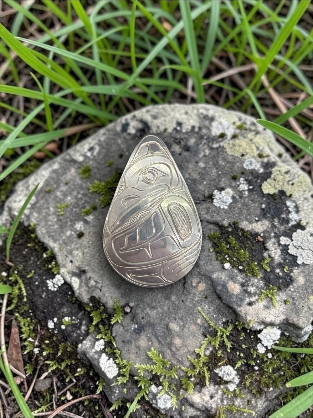 First Nations Sterling Silver Pendant by Norman Seaweed